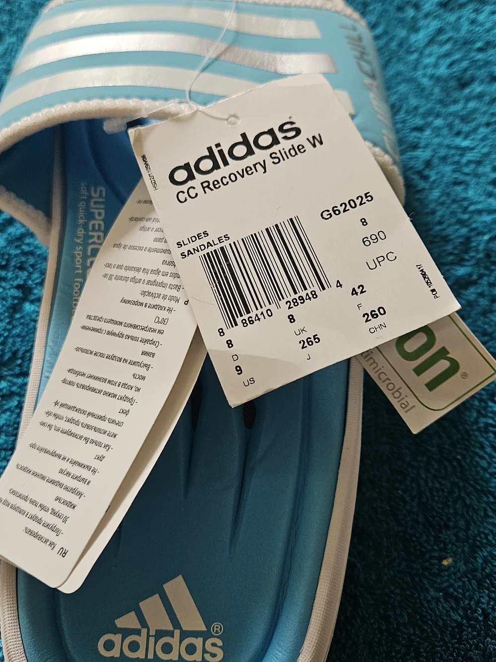 Adidas Climacool/Climachill Men’s Aqua Slide Sandals - Blue/White